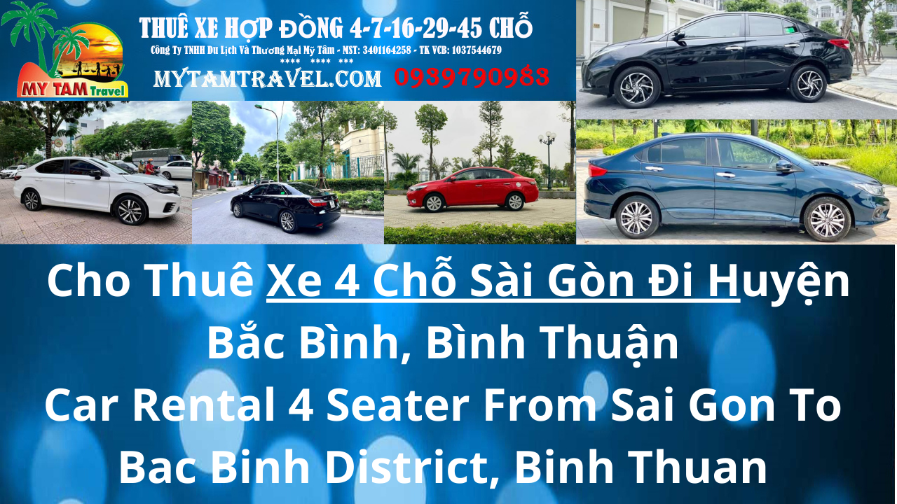 Bảng Giá Xe 4 Chỗ Sài Gòn Đi Huyện Bắc Bình,