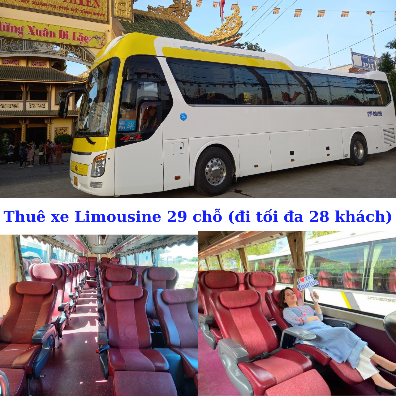 Rent a 29-seat Limousine (maximum 28 passengers)