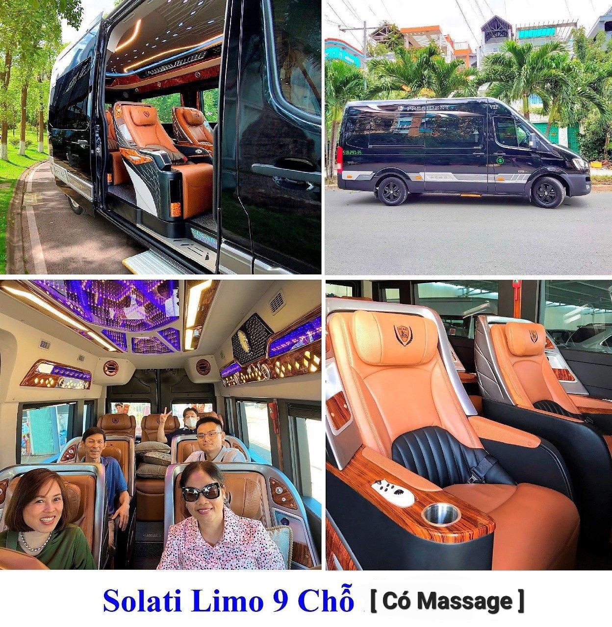 Solati Limo 9-seat car rental (With Massage)
