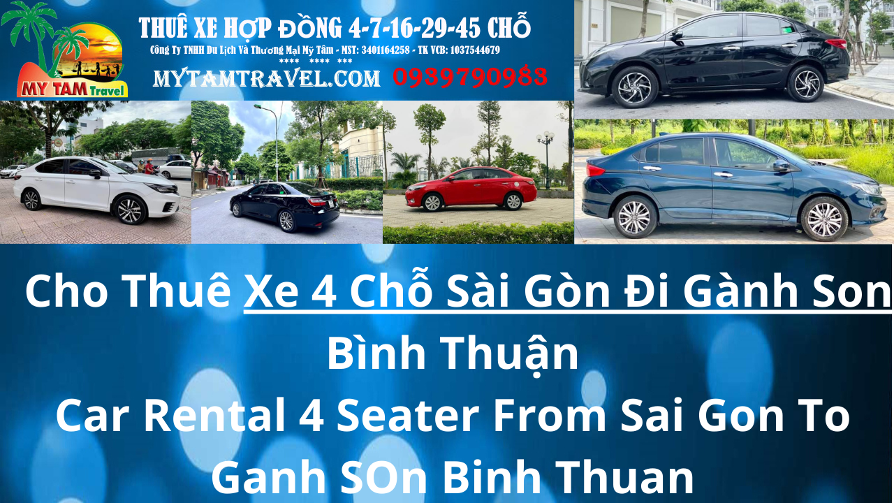 Price list for 4-seat car from Saigon to Ganh Son