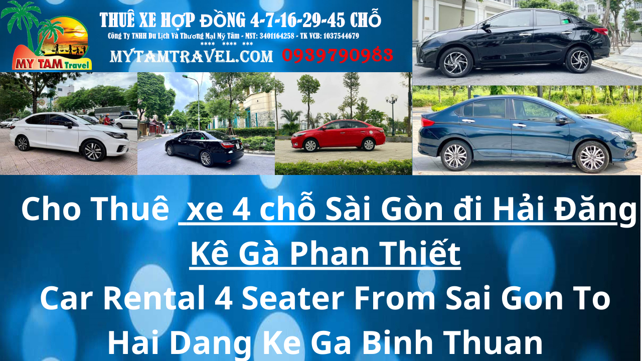 Price list for 4-seat bus from Saigon to Ke Ga Lighthouse Phan Thiet