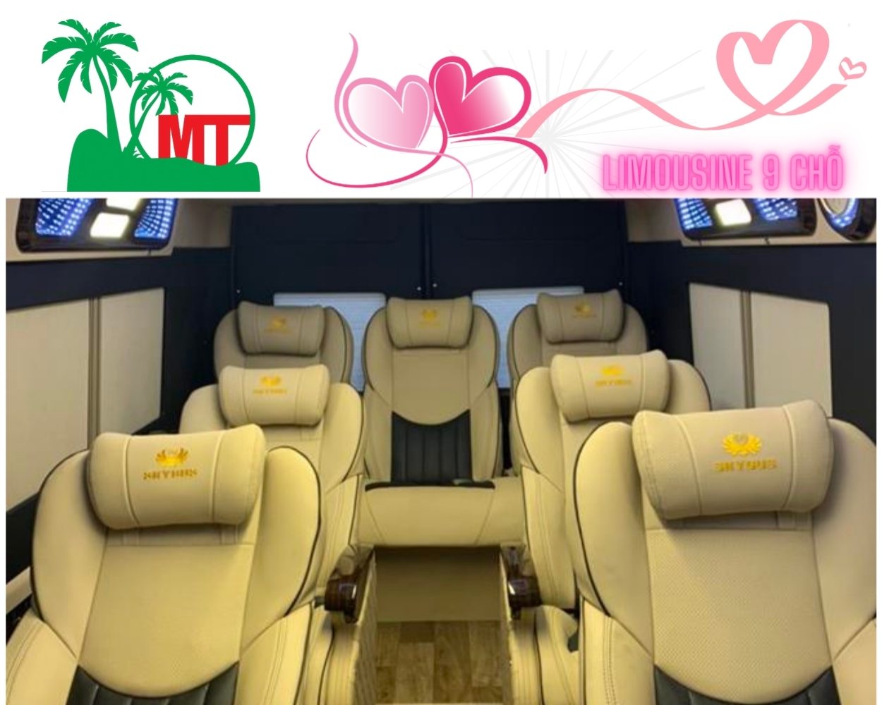 Rent a 9-seat Limousine Ford/ Hyundai Dcar/ Skybus/ Kingkom - Contract Price for Interprovincial travel